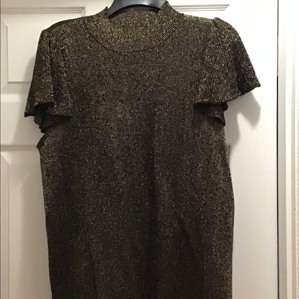 Nine West Shimmer Flutter Sleeve Top/ Sweater